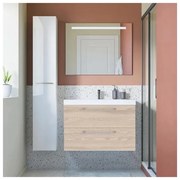 Mobile bagno sospeso con lavabo L 75 x H 58 x P 33 cm rovere ribeira 2 cassetti per vasca centrale Remix