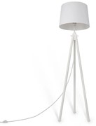 Piantana Contemporanea Calvin Metallo Bianco 1 Luce Con Diffusore In Tessuto