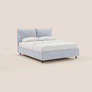 ZAYRON letto imbottito con vano contenitore e morbidi cuscini regolabili - design moderno in tessuto certificato Oeko-Tex®