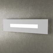 Applique Moderna Rettangolare Wally Metallo Grigio 1 Luce 2G11 56Cm