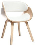 Sedia design bianco e legno chiaro BENT