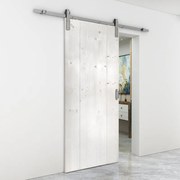 Porta scorrevole reversibile Horse bianco in legno bianco, L 86 x H 215 cm, con binario Country satinato