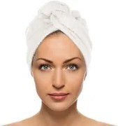 Asciugamano capelli turbante spugna bianco Basik