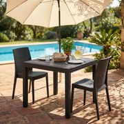 CALIGOLA - tavolo da giardino in wicker quadrato