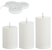 Candele bianche 7,5 cm con set di 3 LED ricaricabili - Donner