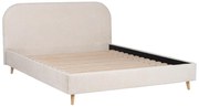 Letto 140 x 190 cm Tessuto Effetto bouclette Écru - SANTADI