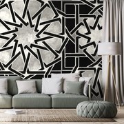 Carta da parati – Mosaico Orientale in Bianco e Nero