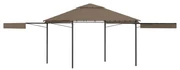 Gazebo Tetto Doppio Estendibile 3x3x2,75m Grigio Talpa 180g/m² /