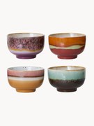 Set di 4 ciotole fatte a mano con smalto reattivo 70's