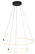 Lampadario Moderno Revolve Acciaio Bianco Policarbonato Nero Led 28,24W 3000K