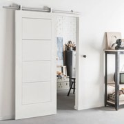 Porta scorrevole Bent in mdf bianco, L 93 x H 215 cm, con binario Ermes Reversibile