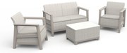 Salotto da giardino per 4 persone beige SCANDI KETER con cuscini beige