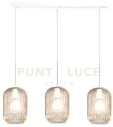 Sospensione bianco 3 luci rettangolare vetri ambra 1181bi-s3 r-am