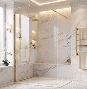 Parete doccia Rea Flexi Transparent / Gold 130