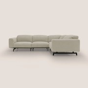 Sakura divano in piuma d'oca angolare REVERSIBILE in morbido tessuto fiammato impermeabile T14 panna