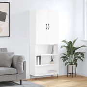 Credenza bianca 69,5x34x180 cm in legno multistrato