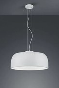 Sospensione tonda metallo bianco con diffusore satinato baron 30980...