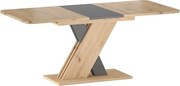 Tavolo allungabile Exel in rovere artigianale/antracite - L140-180 cm