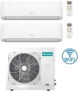 Climatizzatore Condizionatore Hisense Hi Comfort Wifi R32 Dual Split Inverter 7000 + 18000 btu con u.e. 3AMW52U4RJC Classe a++/a+