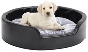 Lettino per cani nero e grigio 69x59x19 cm peluche e similpelle