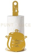 Porta rotolo da cucina "da domani mi metto a dieta" ocra
