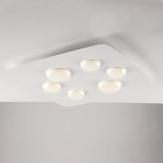 Plafoniera In Ferro Laccato Bianco Led Integrato Luce Naturale 5400 Lumen