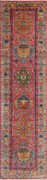 Samarkand Tappeto 300 x 80 Viola (Pakistan) Annodato A Mano