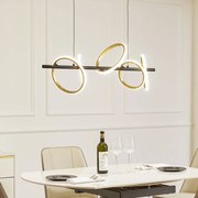 Lampada a sospensione Lucande LED Madu, nero, metallo, lunghezza 92,5 cm Madu, Nero, Soggiorno / Sala da pranzo, Metallo, Moderno