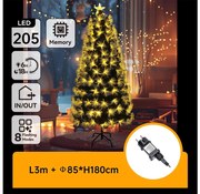 Aigostar - Albero di Natale LED da esterno 205xLED/6W/230V/8 funzioni 180cm IP44 bianco caldo