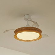 Lucande Ventilatore LED Lineta, bianco, corda, Ø103cm, silenzioso