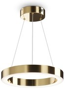 Lampadario A Sospensione Moderno Saturno Acciaio Ottone 1 Luce Led 36W