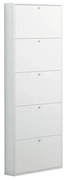 Scarpiera Slim 5 ante L 73 x H 180 x P 15 cm 15 paia, bianco