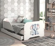 Letto per bambini MIKI 160 x 80 cm con elefantino