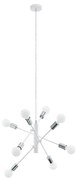 Lampadario Industrial Gradoli 8 Luci Acciaio Bianco E Cromo