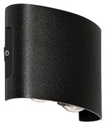 Lampada da parete per esterni nera con LED 4 luci IP54 - Silly