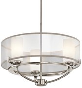 Lampadario Contemporaneo Saldana Metallo Peltro Classico Tessuto 3 Luci G9 3 Led