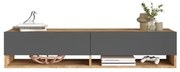 Mobile Tv Sospeso 140x32x30 Effetto Legno Rovere E Antracite Evolution