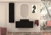 Mobile da bagno sotto lavabo BADEN HAUS Modula nero laccato opaco L 120 x H 43 x P 44 cm 2 cassetti, lavabo non incluso