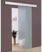 Porta scorrevole reversibile Miami in mdf trasparente, L 86 x H 215 cm, con binario Atelier argento