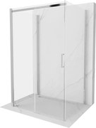 Mexen Omega-3S cabina doccia a 3 lati, scorrevole 100 x 80 cm, trasparente, cromo - 825-100-080-01-00-3S