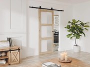 Porta scorrevole con sistema esterno muro 3 finestre H205xL83cm  Legno e Vetro temperato smerig. - ACOSTA II