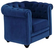 Poltrona CHESTERFIELD in velluto Blu notte