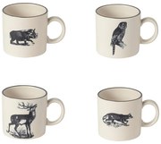 Tazze beige-nere in set di 4 pezzi in gres 350 ml Elements - Costa Nova