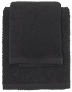 Set asciugamani bagno nero per viso e ospite in cotone puro Spring
