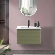 Mobile sottolavabo e lavabo Pixel verde salvia L 60 x H 40 cm 1 cassetto