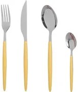 Set 16 posate acciaio inox manico giallo Marea