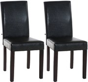 Set Di 2 Sedie Da Pranzo Ina İn Ecopelle - Comfort E Stile Per İl Tuo Ambiente Dining / Braun / Dunkelbraun
