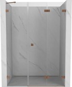 Mexen Lunar-F porta doccia pieghevole destra 110 cm, trasparente, rame spazzolato - 836S-110-050-65-00-P