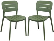 HAZEL - set 2 sedie in polipropilene impilabili