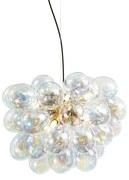 Lampada a sospensione Art Déco oro con vetro arcobaleno 50cm 8 luci - Uvas